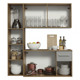 Combo completo de Cocina 120cm Marrón/Gris Easy