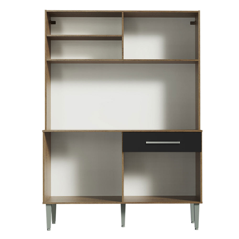 Cocina Compacta 120 cm 2 Puertas y 2 Cajónes Marrón/Negro Life Madesa