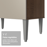 Cocina Compacta 196 cm Aura Marrón/Crema