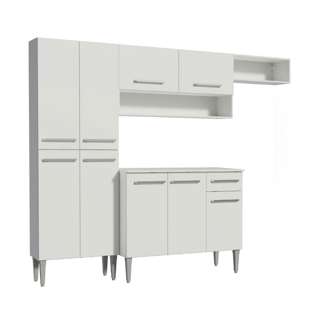 Combo completo de Cocina 229 cm 1 Cajón 9 Puertas Emilly Blanco