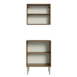 Kit Bajo Mesada con Armario 64 cm Emilly Marrón/Negro