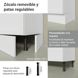 Bajo Mesada para Bacha 120 x 60 cm (Sin Mesada) Blanco Vik Madesa