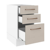 Bajo Mesada 40 x 60 cm, 3 Cajones (Sin Mesada) Agata Blanco/Crema