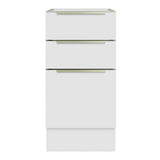 Bajo Mesada Lux 40 cm X 60cm 3 Cajones (Sin Mesada) Blanco/Blanco Aterciopelado Madesa