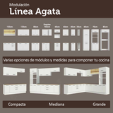 Bajo Mesada 50x60cm 1 Puerta (con mesada) Blanco/Marrón Agata