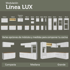 Bajo Mesada 50 x 60 cm 1 Puerta (Con Mesada) Blanco/Blanco Aterciopelado/Marrón Top Lux Madesa