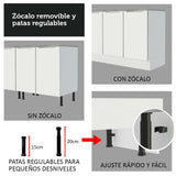 Bajo Mesada 60 cm x 60 cm, 3 Cajones Lux Blanco/Blanco