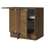 Bajo Mesada Esquinero 102 cm x 64 cm   (Con Mesada) Glamy Marrón