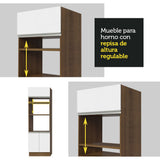 Mueble de cocina para Horno/Microondas Madesa Glamy 70 x 60 cm 3 Puertas Marrón/Blanco