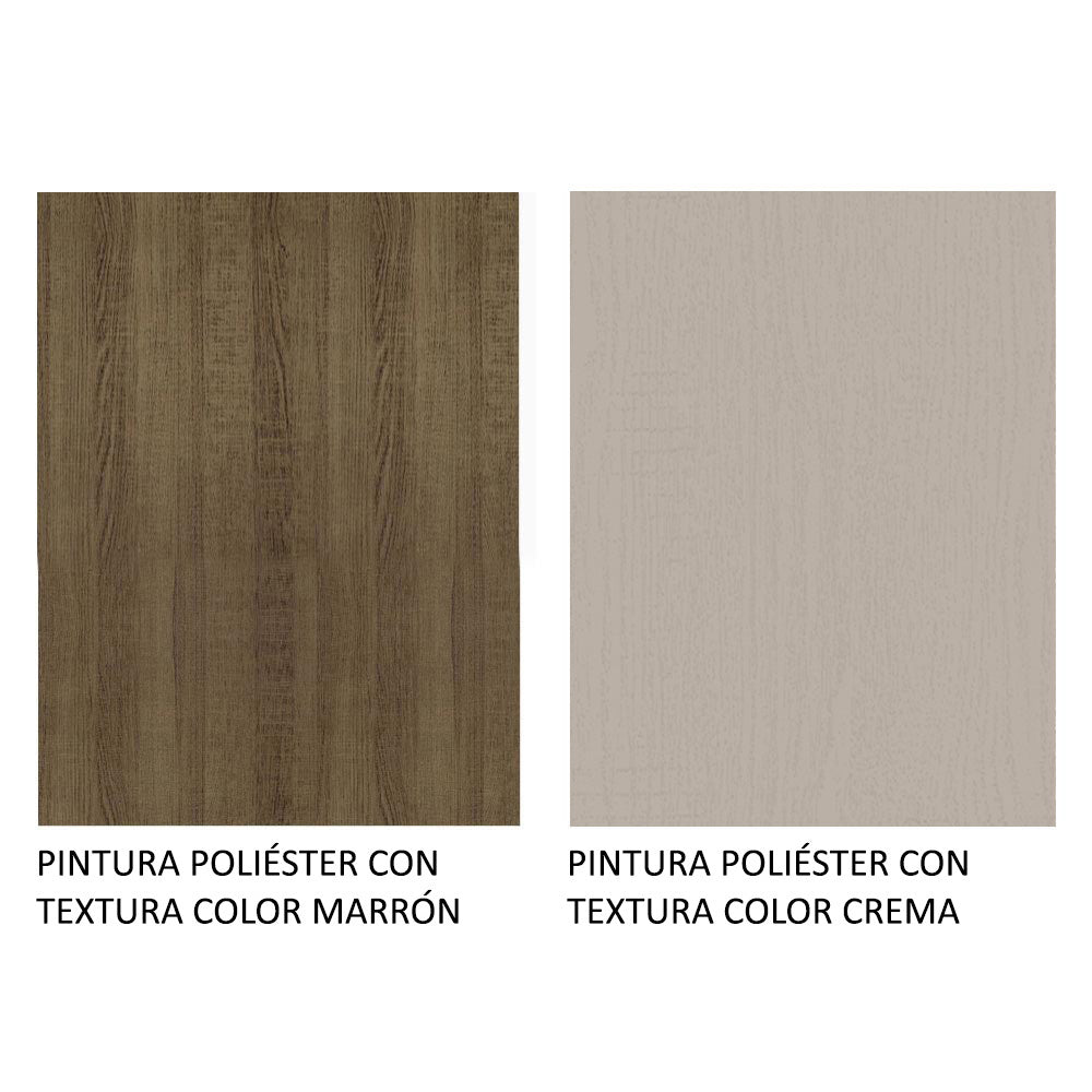 Bajo Mesada para Bacha 105 cm 3 Puertas 2 Cajones (Con Mesada) Marrón/Crema Gourmet Madesa
