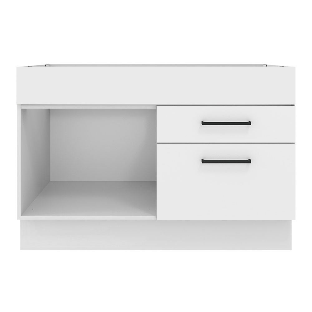Bajo Mesada 120 x 52 cm 1 Puerta 2 Cajones Sin Mesada Blanco Agata Madesa