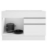 Bajo Mesada para Bacha 120 cm 1 Puerta y 2 Cajones (Sin Mesada y Bacha) Blanco Glamy Madesa