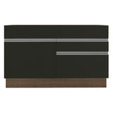 Bajo Mesada de Bacha de acero inoxidable 120cm 1 Puerta 2 Cajones Marrón/Negro (Sin Tapa y Sin Bacha de acero inoxidable) Glamy