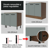 Bajo Mesada 120 cm 2 Cajones 1 Puerta Agata Marrón/Gris