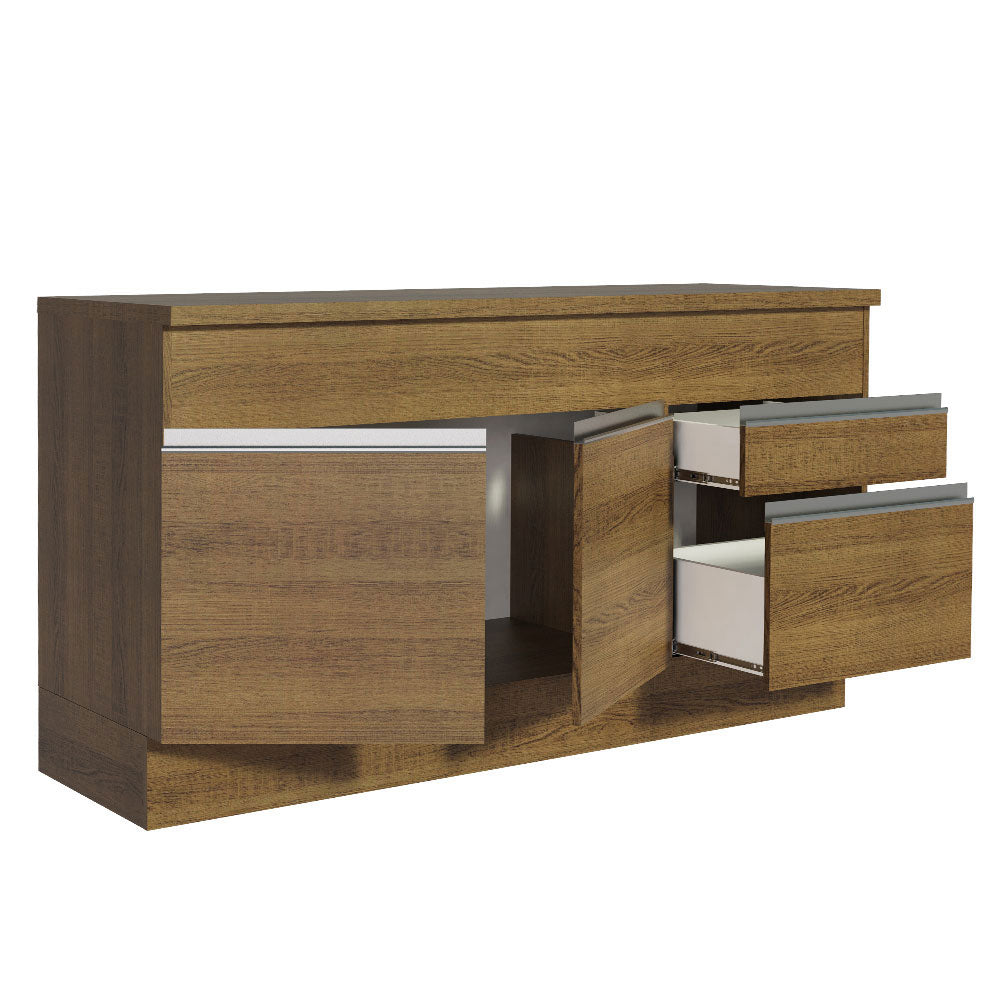 Bajo Mesada para Bacha 150 cm 2 Puertas y 2 Cajones (Con Tapa) Glamy Marrón