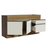 Bajo Mesada para Bacha 150 cm 2 Puertas y 2 Cajones (Sin Tapa Ni Bacha) Glamy Marrón/Blanco