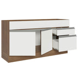 Bajo Mesada para Bacha 150 cm 2 Puertas y 2 Cajones (Sin Tapa ni Bacha) Glamy Marrón/Blanco