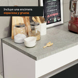 Bajo Mesada Cocina Madesa Glamy 150 cm 2 Puertas con Tapa Blanco/Negro