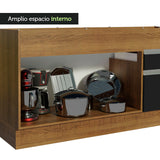 Bajo Mesada Cocina Madesa Glamy 150cm 2 Puertas sin Bacha Marrón/Negro
