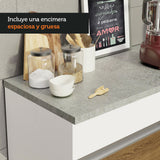 Bajo Mesada para Bacha 2 Puertas 2 Cajones 150cm (Con Tapa) Blanco/Marrón Glamy