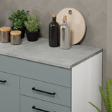 Bajo Mesada Cocina 150 cm 2 Cajones 2 Puertas (Con Mesada) Blanco/Gris Agata Madesa