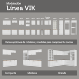 Bajo Mesada Especiero 20 cm 1 Puerta (Con Mesada Marrón) Blanco Vik