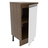 Bajo Mesada 35 cm 1 Puerta Glamy Marrón/Blanco
