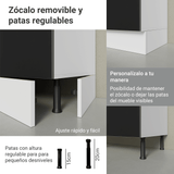 Bajo Mesada de Cocina 35 cm 1 Puerta (Sin Mesada) Blanco/Negro Lux Madesa