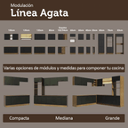 Bajo Mesada 40 cm 3 Cajones Sin Mesada Marrón/Negro Agata Madesa