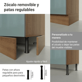 Bajo Mesada de Cocina 40 cm 3 Cajones (Sin Mesada) Marrón/Gris Lux Madesa