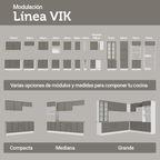 Bajo Mesada 40 cm 3 Cajones Sin Mesada Blanco/Gris Vik Madesa
