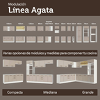 Bajo Mesada 60 cm 3 Cajones Sin Mesada Blanco/Crema Agata Madesa