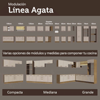 Bajo Mesada 60 cm 3 Cajones Sin Mesada Marrón/Crema Agata Madesa