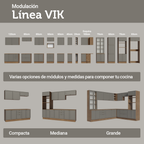 Bajo Mesada 60 cm 3 Cajones Sin Mesada Marrón/Gris Vik Madesa