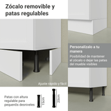 Bajo Mesada Esquinero 94 cm 1 Puerta (Sin Mesada) Blanco Vik Madesa