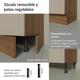 Bajo Mesada Esquinero 94 cm 1 Puerta (Sin Mesada) Marrón/Crema Vik Madesa