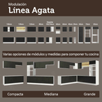 Bajo Mesada 80 cm 2 Puertas Sin Mesada Blanco/Negro Agata Madesa