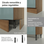 Bajo Mesada 80 cm 2 Cajones (Sin Mesada) Marrón/Gris Lux Madesa