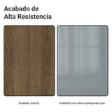 Alacena 100 cm 1 Puerta Rebatible Marrón/Gris Lux Madesa
