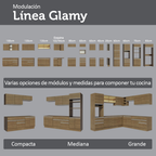 Despensero 40 cm 2 Puertas y 2 Nichos Marrón Glamy Madesa