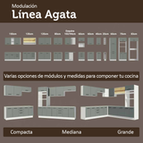 Despensero 40 cm 2 Puertas e 2 Nichos Blanco/Gris Agata Madesa