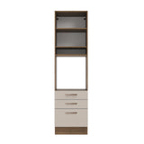 Mueble de Cocina para Horno 60 cm 1 Puerta 3 Cajones Marrón/Crema Agata