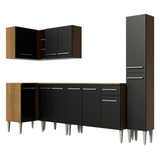 Combo completo de Cocina Esquinera Madesa Emilly 325cm Marrón/Negro 02