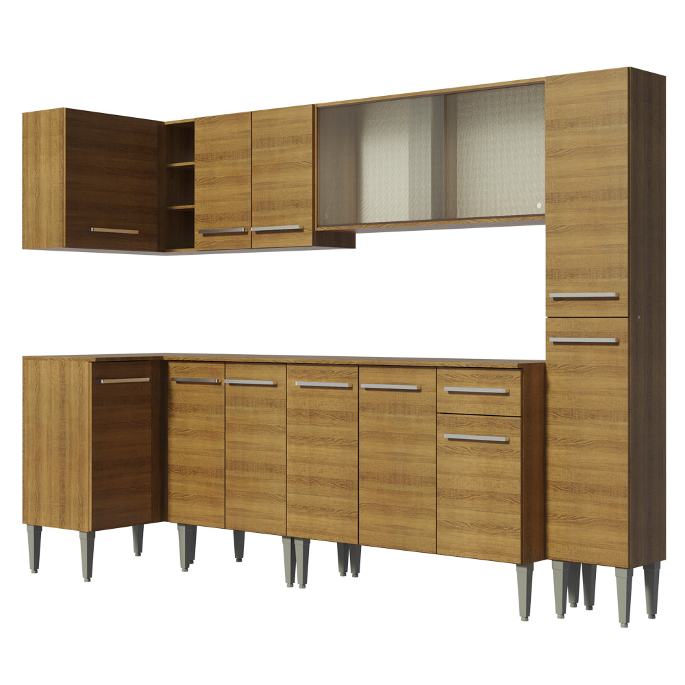 Combo completo de Cocina Esquinera 325cm Emilly Space Madesa 03 - Marrón