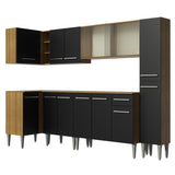Combo completo de Cocina Esquinera Madesa Emilly 325cm Marrón/Negro 03