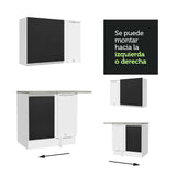 Combo completo de Cocina Esquinera 349cm Blanco/Negro Glamy Madesa 07