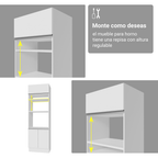 Combo completo de Cocina Esquinera 549 cm con Cristalero 17 Puertas 3 Cajones Sin Mesada Blanco Glamy Madesa