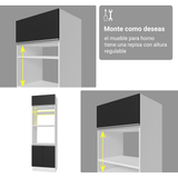 Combo completo de Cocina Esquinera con Cristalero 549 cm Madesa Glamy BN 01