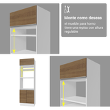 Combo completo de Cocina Esquinera con Cristalero 549 cm Madesa Glamy BM 01
