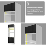 Combo completo de Cocina Esquinera con Cristalero 566 cm Madesa Lux BG 01
